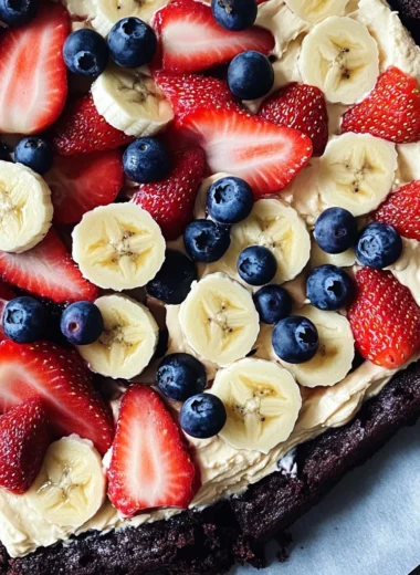 Fruity Brownie Dessert Pizza