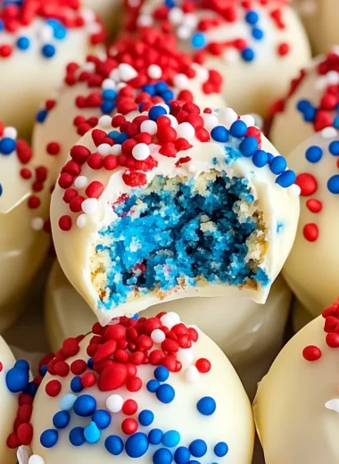 Red, White, and Blue Cake Balls