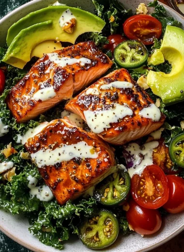 Spicy Honey Glazed Salmon Salad