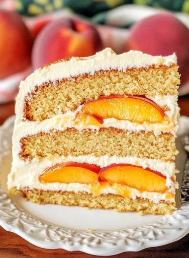 Brown Sugar Layer Cake with Peach Filling