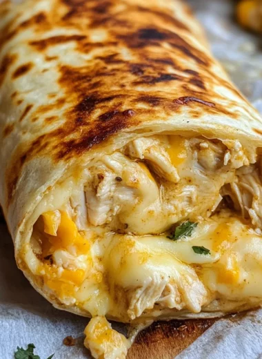 Cheesy Garlic Chicken Wraps