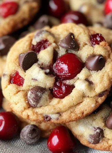 Cherry Chocolate Chip Cookies with Mocha Chips