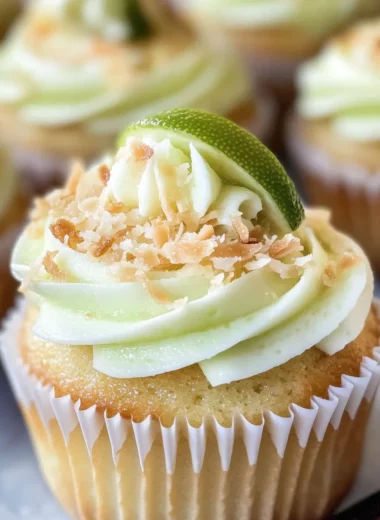 Coconut Cupcakes with Lime Buttercream Frosting