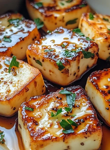 Crispy Air-Fried Halloumi with Honey Drizzle