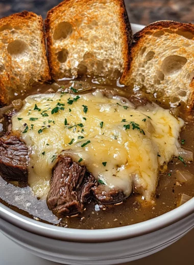 French Onion Beef Short Rib Soup