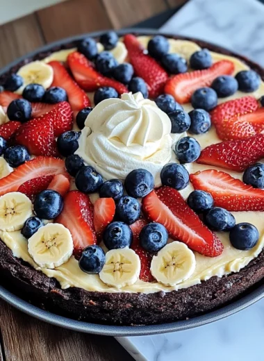 Fruity Brownie Dessert Pizza