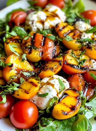 Grilled Peach And Burrata Salad