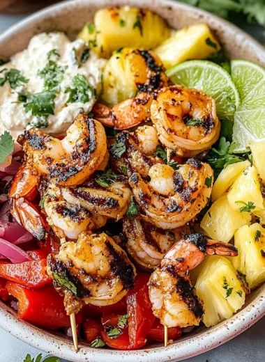 Island Dream Grilled Shrimp + Pineapple Bowls Recipe