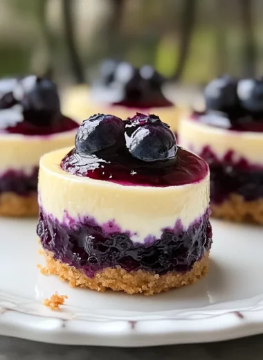 Juicy Mini Lemon Blueberry Cheesecakes