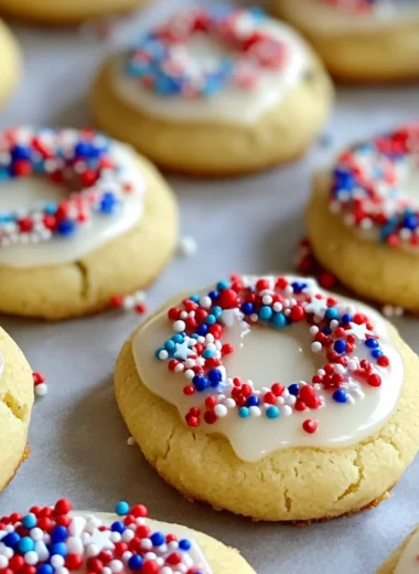 Patriotic Thumbprint Cookies with Icing