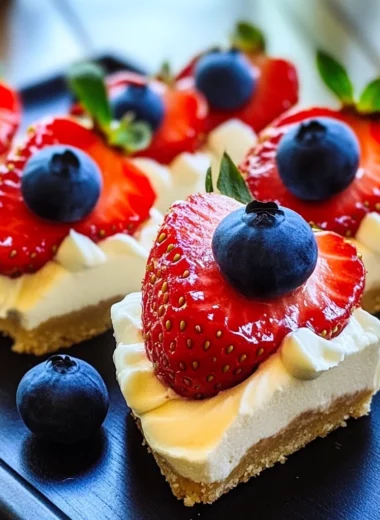 Red, White, and Blue Cheesecake Strawberries