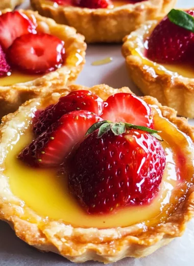 Strawberry Honey Custard Tarts with Lemon Curd