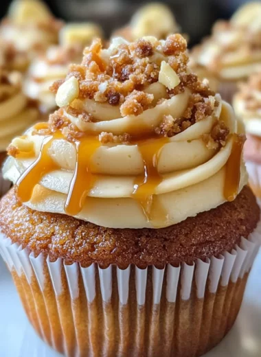 Banana Caramel Cupcakes with Caramel Cream Cheese Frosting