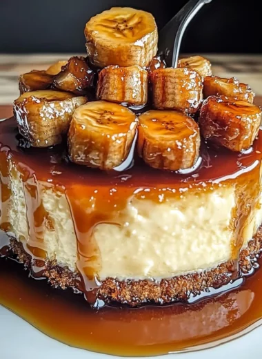 Caramelized Banana Cheesecake with Rum Glaze