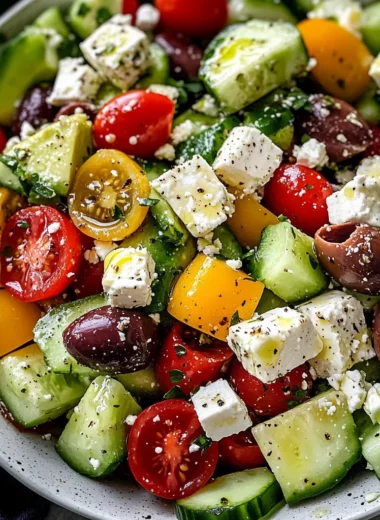 Easy Avocado & Feta Greek Salad