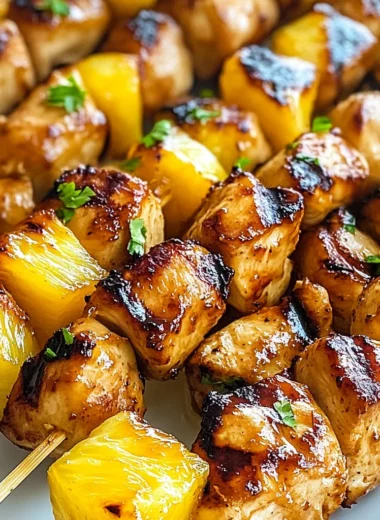 Easy Hawaiian Chicken Kabobs