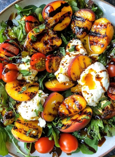Grilled Peach And Burrata Salad