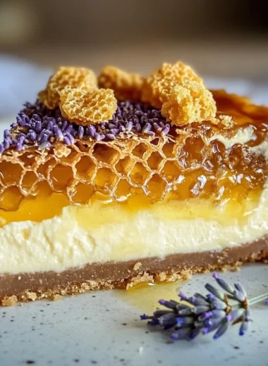 Lemon Lavender Cheesecake with Honeycomb