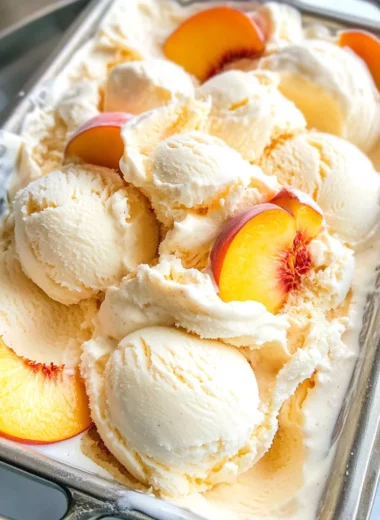 No Churn Peaches and Cream Ice Cream