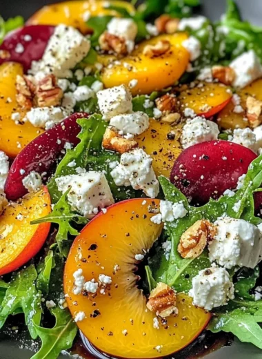 Simple Peach Feta Salad
