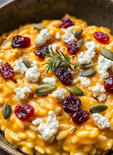 Baked Pumpkin Goat Cheese Risotto