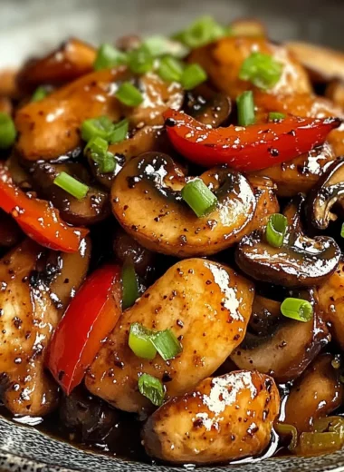 Black Pepper Chicken with Mushrooms