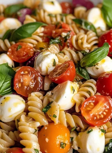 Bruschetta Pasta Salad With Mini Mozzarella Balls