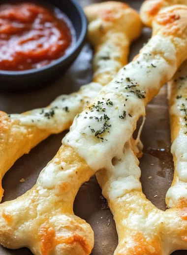 Cheesy Halloween Breadstick Bones