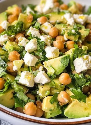 Chickpea Feta Avocado Salad