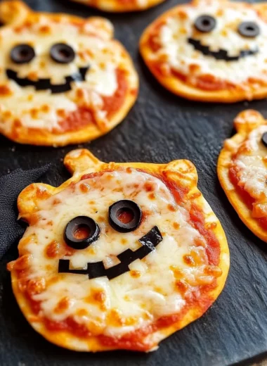 Easy Mini Halloween Pizzas