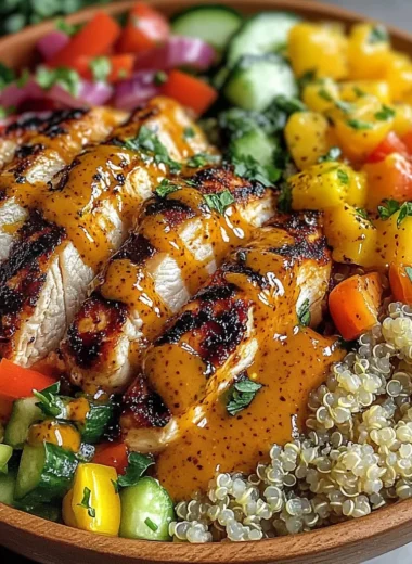 Honey Mustard Chicken Quinoa Power Bowl