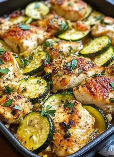 Mediterranean Chicken Zucchini Bake