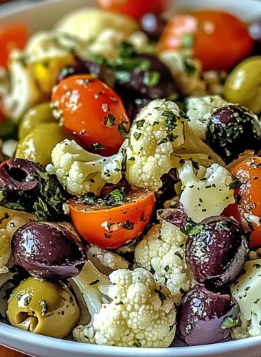 Mediterranean Marinated Cauliflower Salad