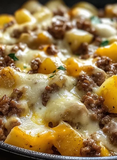 One-Pan Cheesy Meat & Potato Skillet