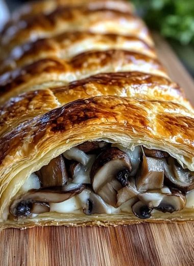 Savory Mushroom & Gruyère Puff Pastry Braid
