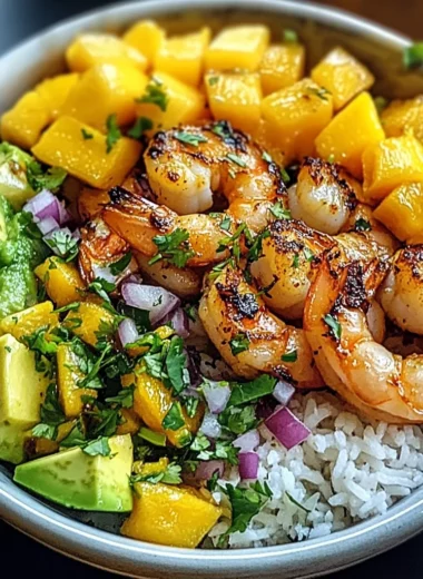 Shrimp Avocado Mango Bowls