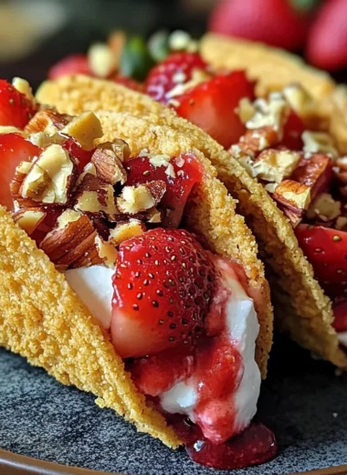 Strawberry Crunch Cheesecake Tacos