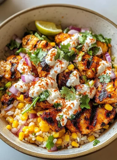 Street Corn Chicken Rice Bowl