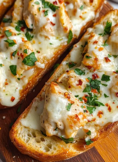 The Viral Chicken Alfredo Garlic Bread I'm Obsessed With