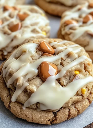 White Chocolate Reese’s Cheesecake Cookies