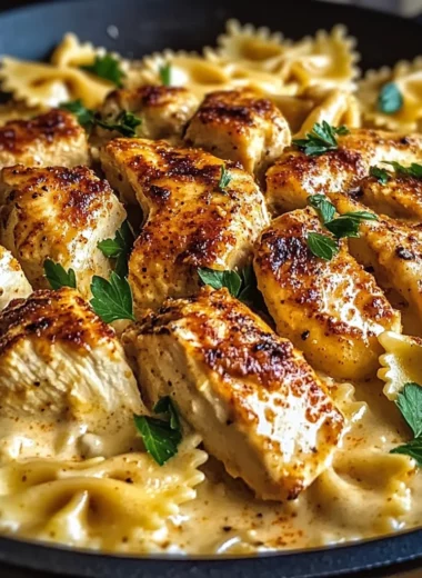 Creamy Cajun Chicken Bowtie Pasta Skillet