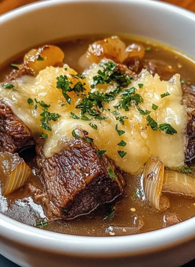French Onion Beef Short Rib Soup