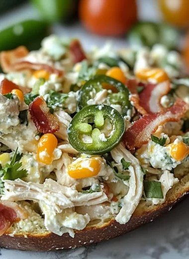 Keto Jalapeno Popper Cottage Cheese Chicken Salad