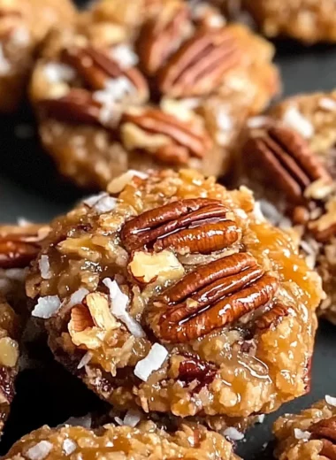 No-Bake Pecan Coconut Praline Cookies