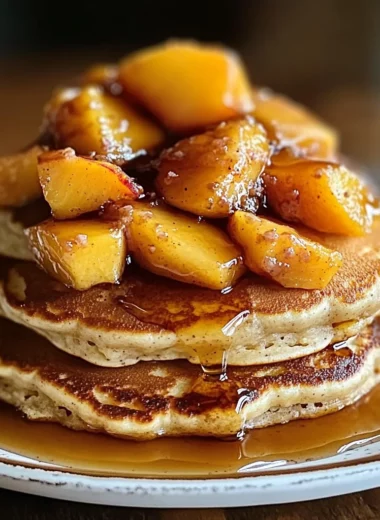 Peach Cobbler Pancakes