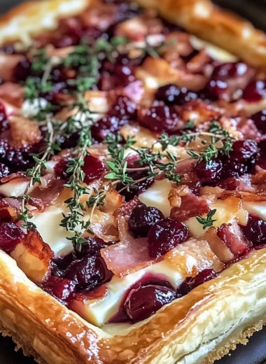 Cranberry Brie Tart with Pancetta & Thyme