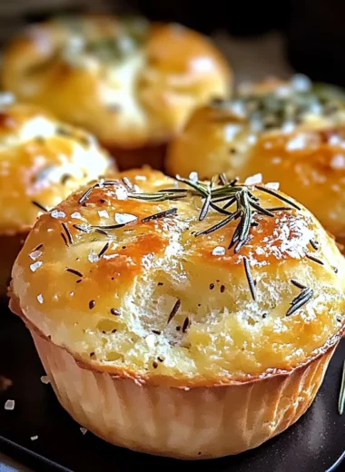 Easy Garlic Rosemary Focaccia Muffins