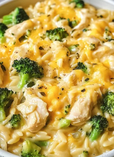 Cheesy Chicken Broccoli Orzo