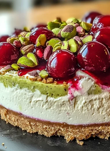 Cherry Pistachio Cheesecake – A Luscious Dessert Recipe
