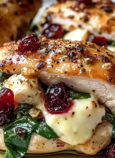 Cranberry & Spinach Stuffed Chicken with Brie